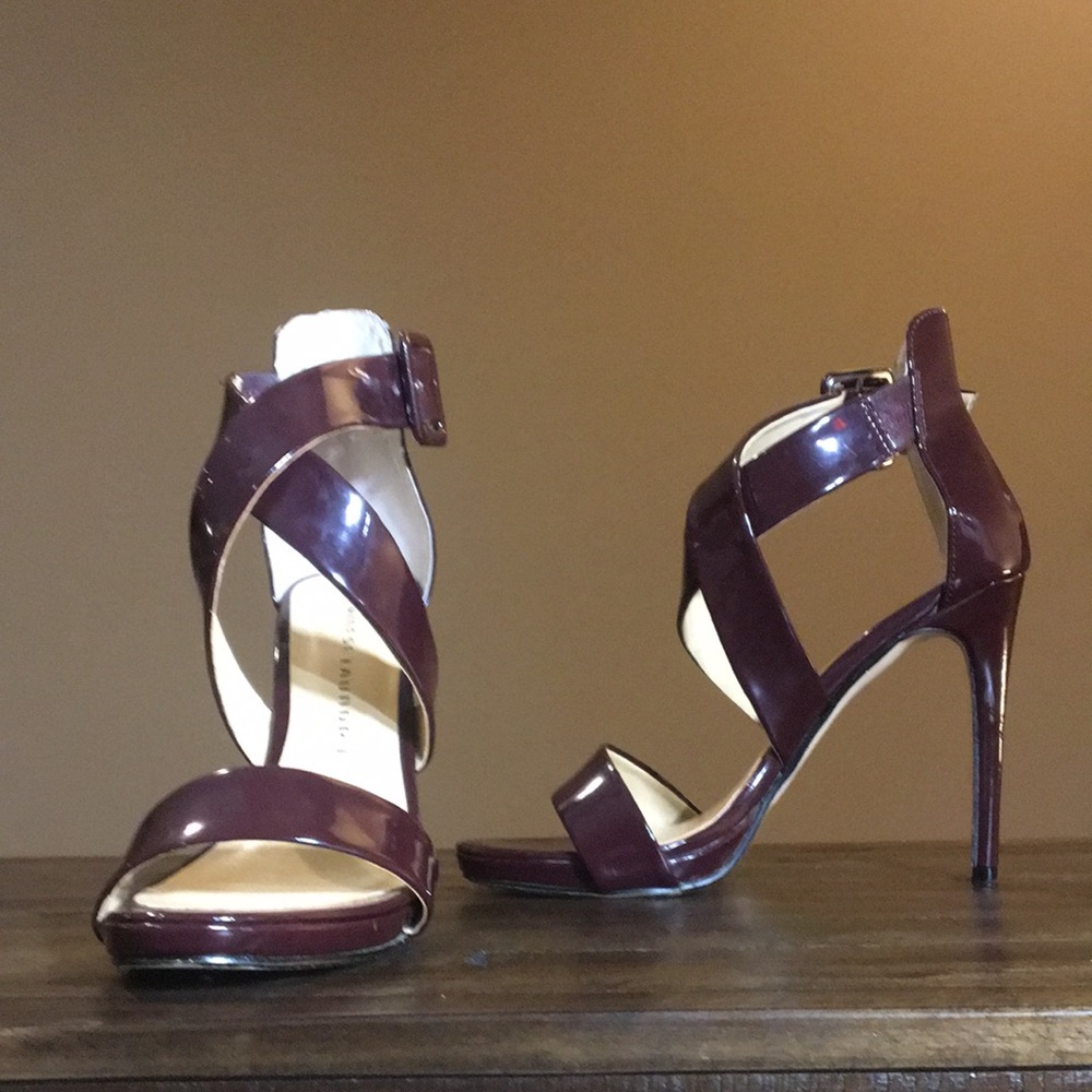 Chinese Laundry size 8 burgundy high heel sandals.